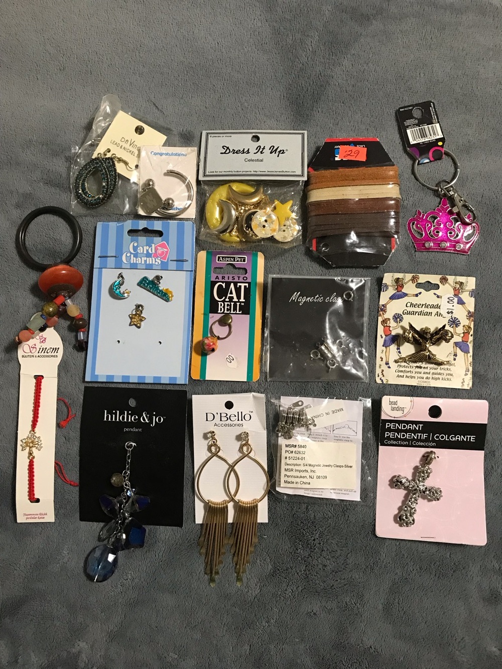 Huge Jewelry Making Supplies Pendants Earrings Buttons Bundle Craft Lot